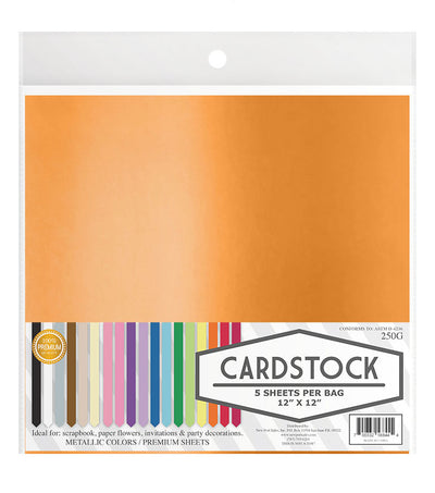 Metallic Cardstock, 30 gsm, 12" x 12", 5 pcs, 10 Pack