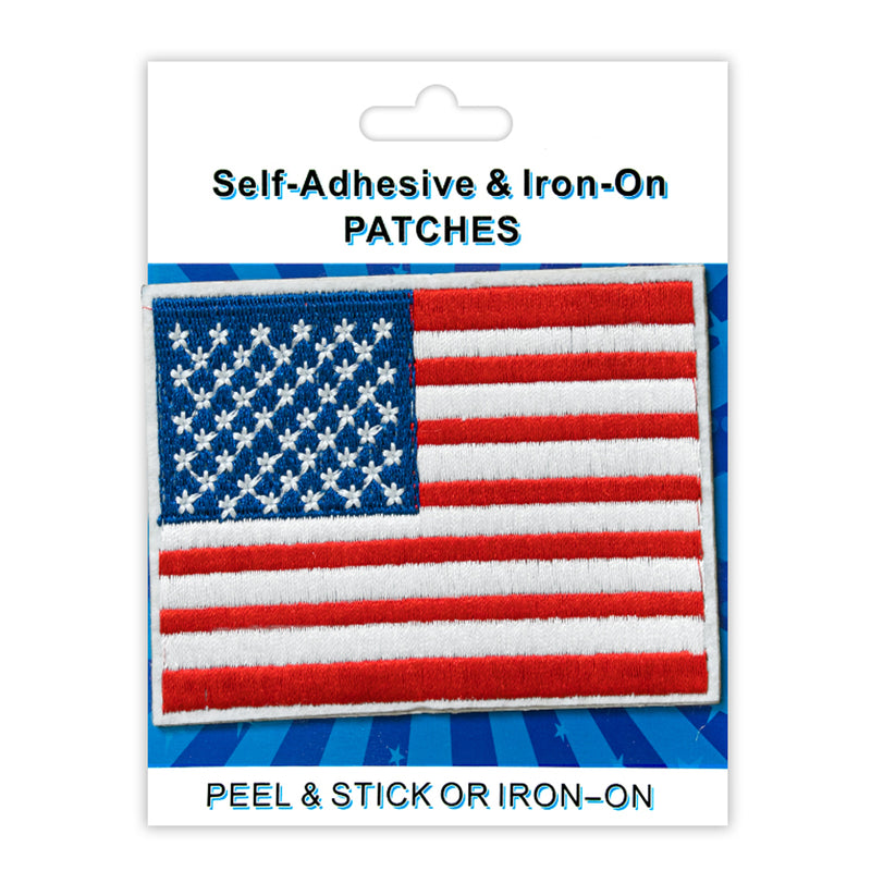 Peel & Stick, Embroidered Patch, Sew On Iron On Patch Applique, Flag EE. UU. Style