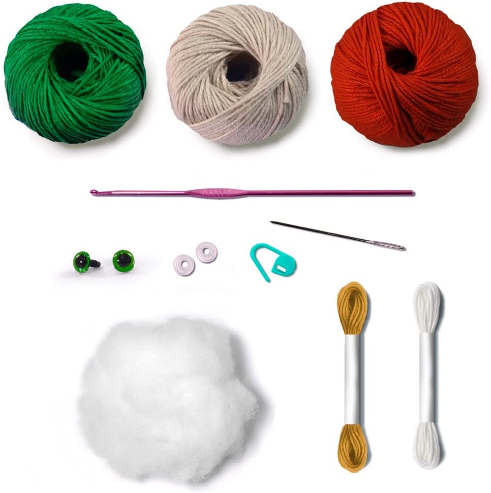 CIRCULO Amigurumi Kit Christmas Collection - Elf, Clear Easy to Follow Instructions - Intermediate Level - 1 Crochet Kit