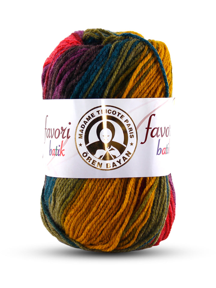 Madame Tricote Paris,  Favori Batik,  100% Acrylic,  Handknitting Yarn,  100g,  210, 5-Pack