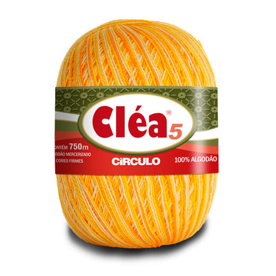 Círculo Cléa 5, 100% Mercerized Cotton Yarn, 147 gram, 196.7 Tex, 750 Meters, Variety Colors, 6-Pack