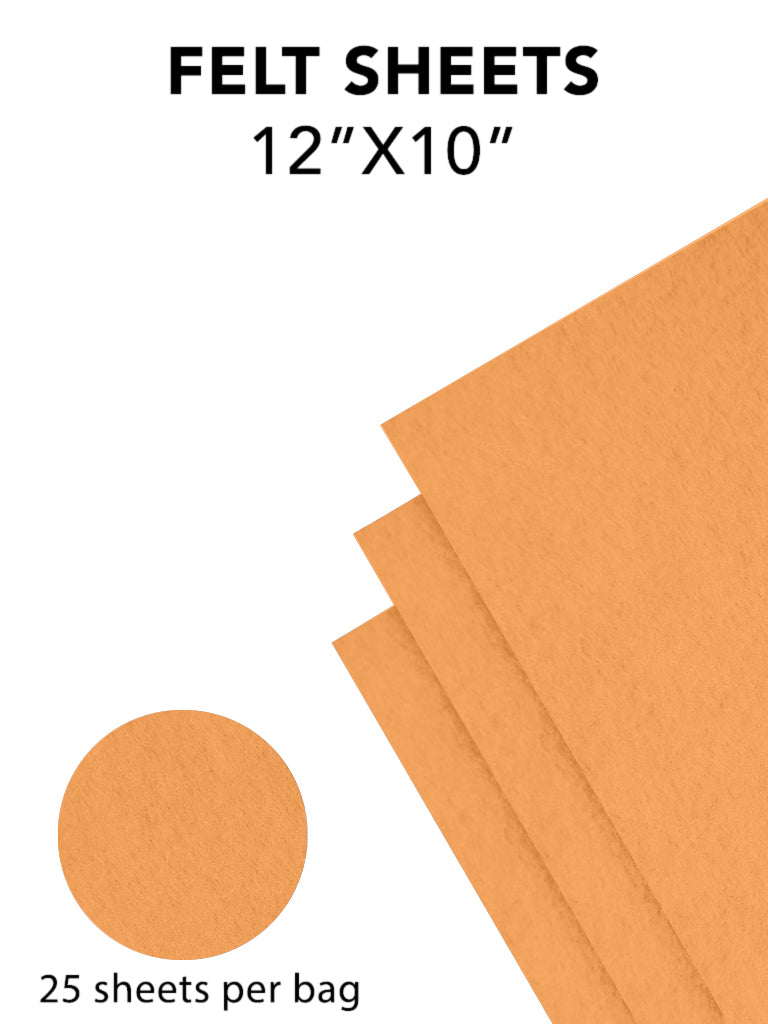 Avanti 12 x 10 inches (30 x 25cm) Felt Fabric Sheets (25 pcs, 1mm thick)