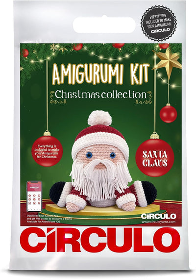 CIRCULO Amigurumi Kit Christmas Collection - Santa Claus, Clear Easy to Follow Instructions - Intermediate Level - 1 Crochet Kit