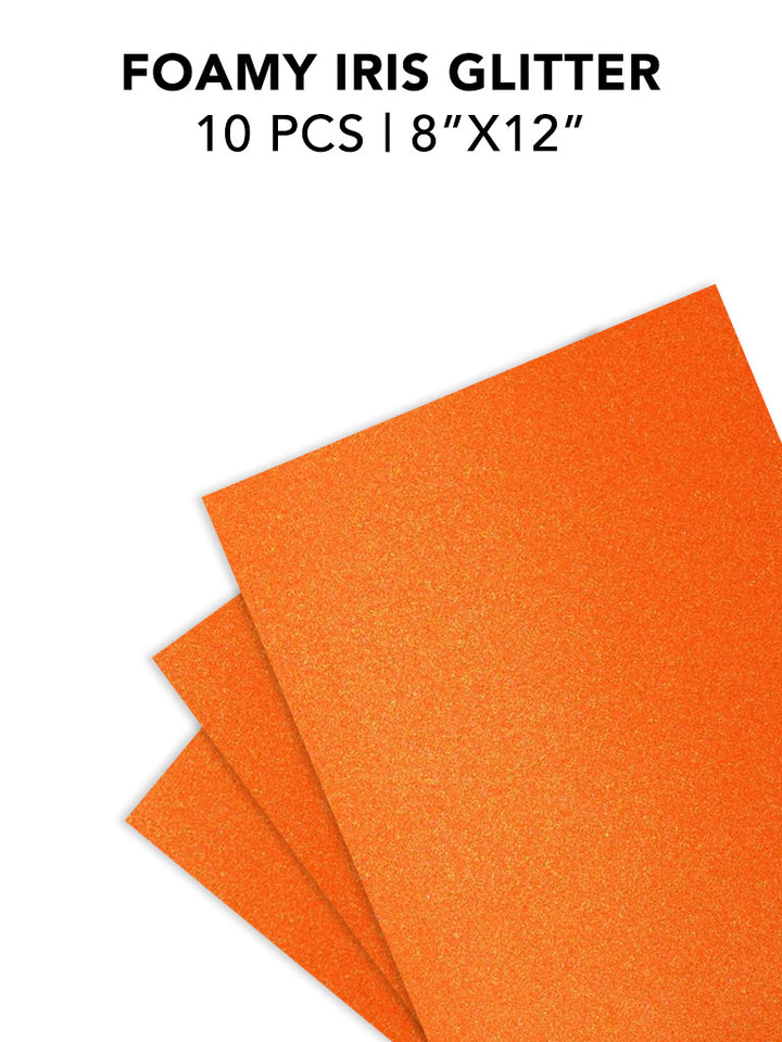 Avanti EVA Foam Sheet with Iridescent Glitter, 8 x 12 in, Variety of color, 10 Pcs per Package