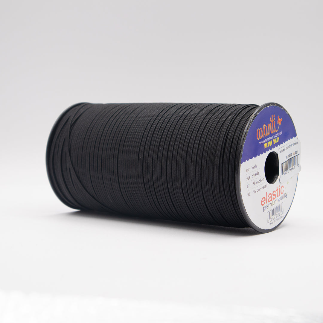 Avanti Heavy Duty Elastic Band,  288 Yards,  1/8 in,  Black and White