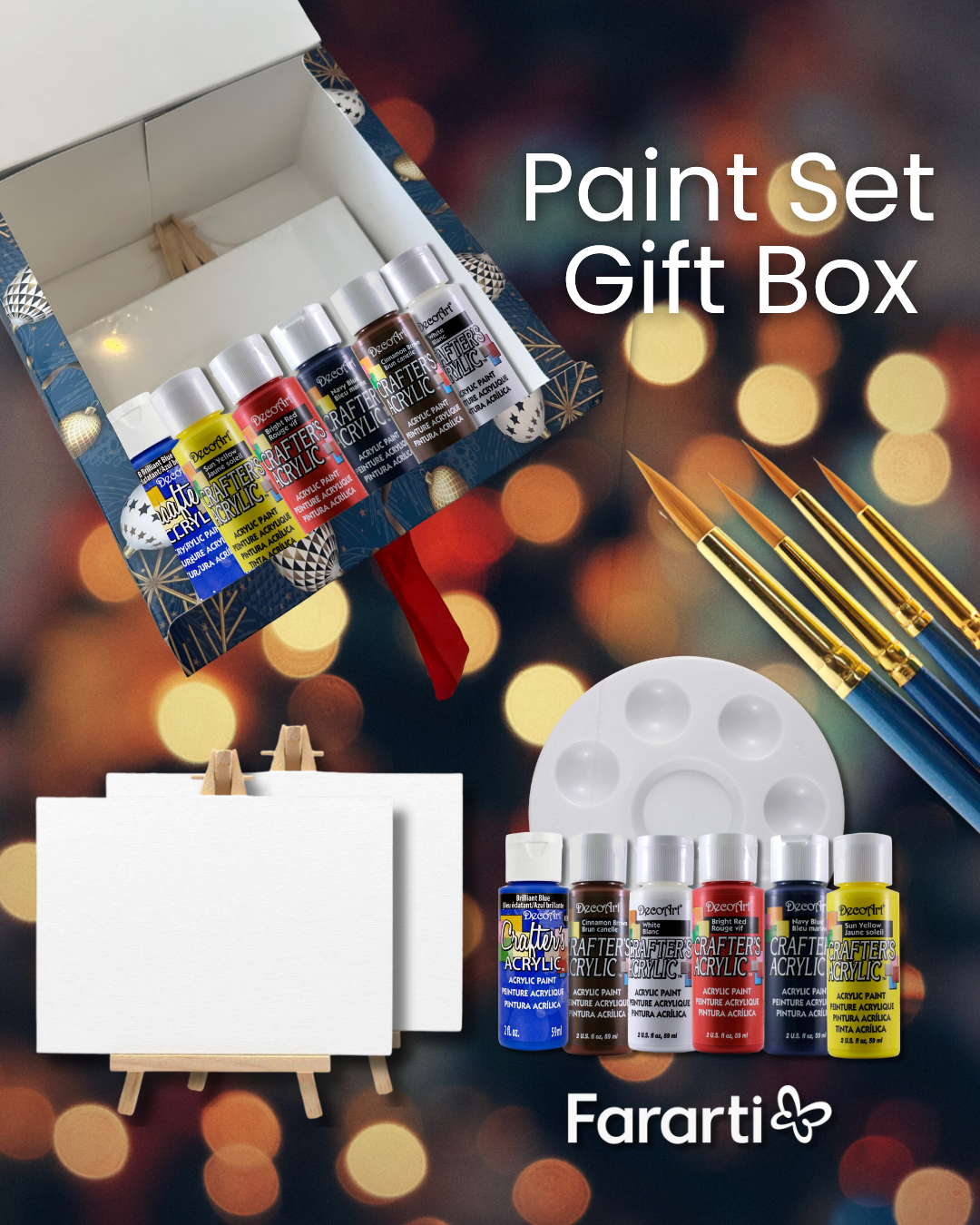 Holiday Canvas & Paint DIY Gift Box – Mini Art Studio Edition