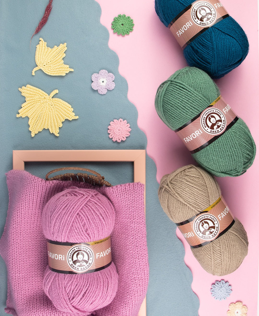 Madame Tricote Paris Oren Bayan FAVORI, 100% Acrylic, Hand-knitting Yarn, 100g, 210 mt