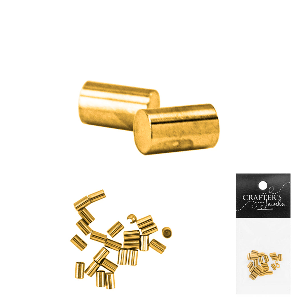 Brass Cord Ends for Jewelry, 2x1mm