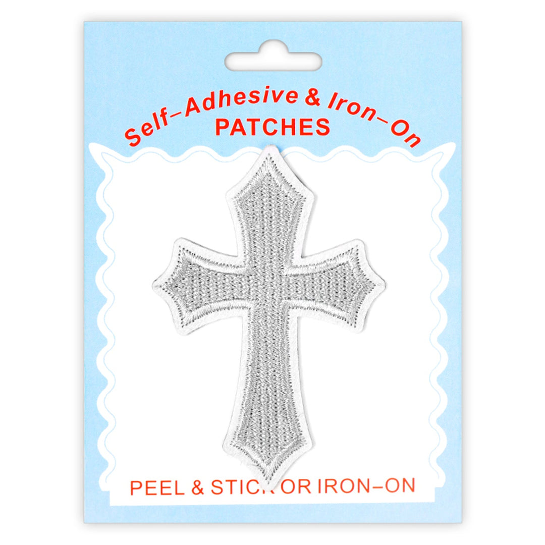 Cross Style Peel & Stick, Embroidered Patch, Sew On Iron On Patch Applique, 1 Pcs