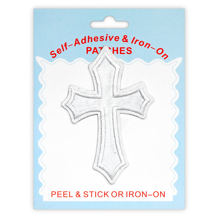 Cross Style Peel & Stick, Embroidered Patch, Sew On Iron On Patch Applique, 1 Pcs