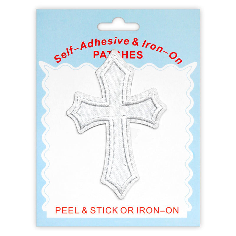 Cross Style Peel & Stick, Embroidered Patch, Sew On Iron On Patch Applique, 1 Pcs