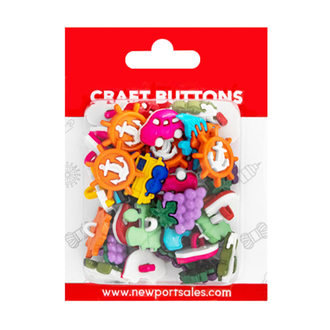 Fancy Round Assorted Buttons, Shape & Colors Variety