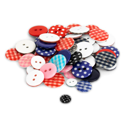 Fancy Round Assorted Buttons, Shape & Colors Variety