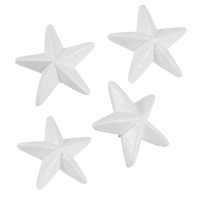 Foam Stars of 4 1/2" for Crafts, Ornaments, School Projects & Decorations, 12 pack of 4 Pieces, 12-Pack