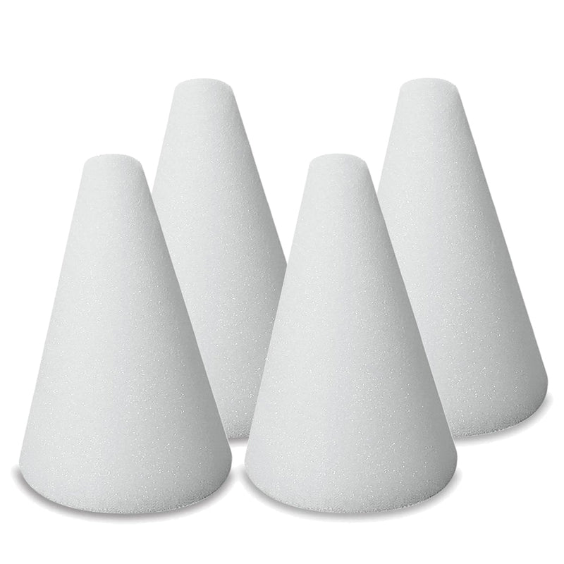 Foam Cones of 2 1/4" Inches for Crafts, Ornaments, School Projects & Decorations, 4 pcs.