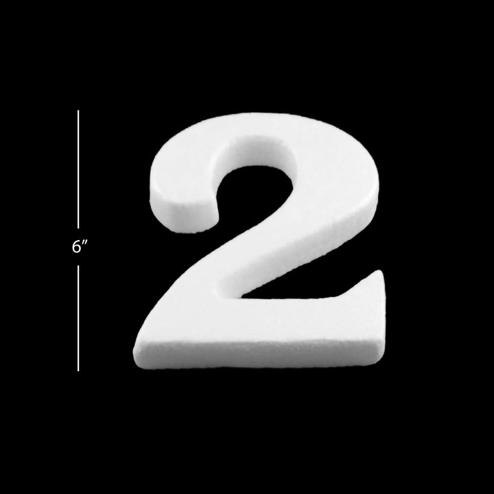 Foam Numbers, 6" inches for Crafts, Ornaments, School Projects & Decorations, 0-9