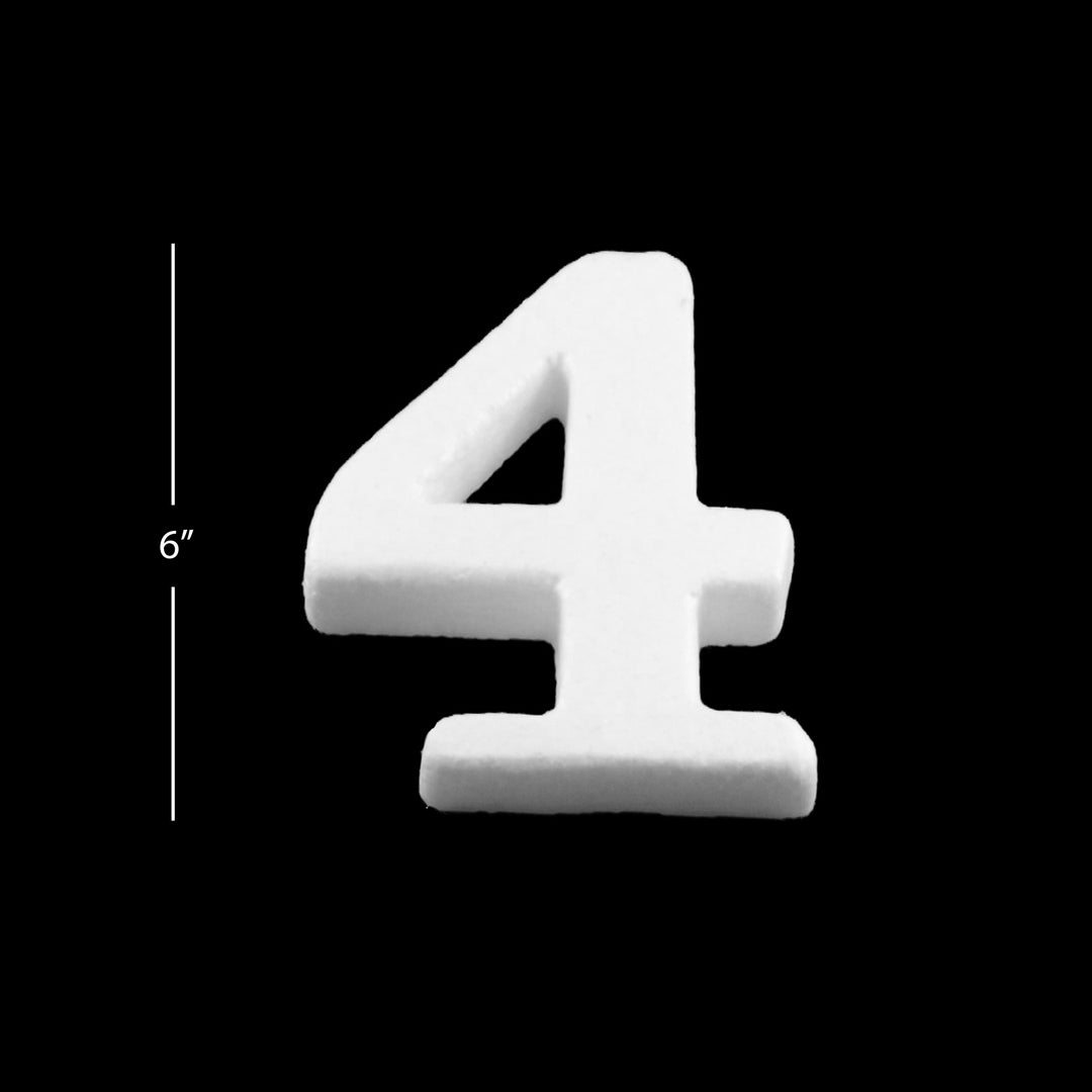 Foam Numbers, 6" inches for Crafts, Ornaments, School Projects & Decorations, 0-9, 12-Pack