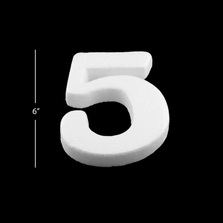 Foam Numbers, 6" inches for Crafts, Ornaments, School Projects & Decorations, 0-9