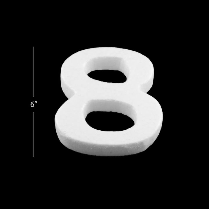 Foam Numbers, 6" inches for Crafts, Ornaments, School Projects & Decorations, 0-9