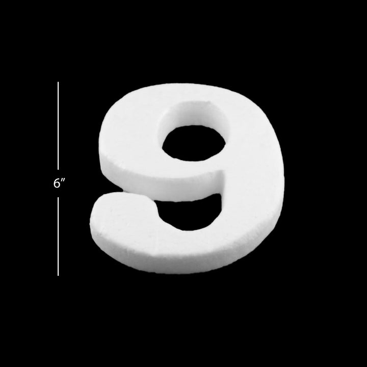 Foam Numbers, 6" inches for Crafts, Ornaments, School Projects & Decorations, 0-9, 12-Pack