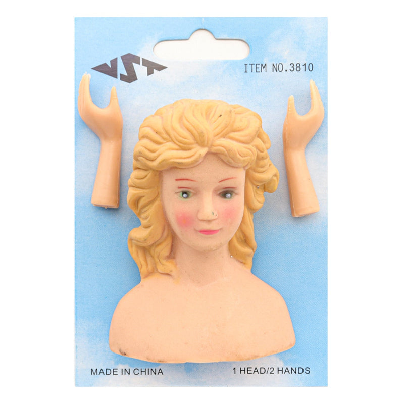 Angel Head and Hands, Plastic Doll, 2.75 in tall, 12-Pack