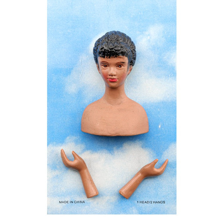 Angel Girl Head and Hands, Plastic Doll, 2.75" in Tall, 3 Pieces