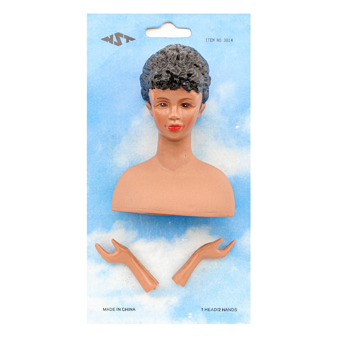 Angel Girl Head and Hands, Plastic Doll, 3.25" in Tall, 3 Pieces