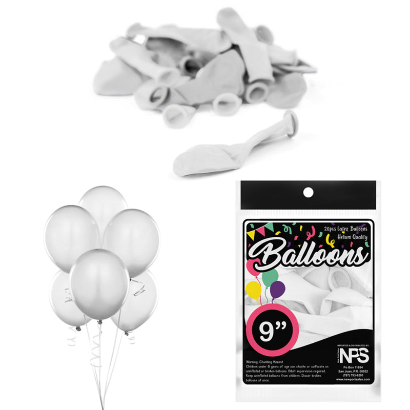 Balloons Latex Party Balloons, 9", Variety Colors, 20 Pieces, 12-Pack