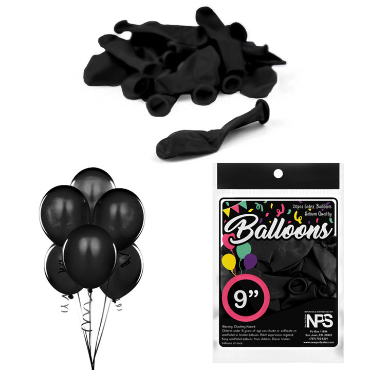 Balloons Latex Party Balloons, 9", Variety Colors, 20 Pieces, 12-Pack