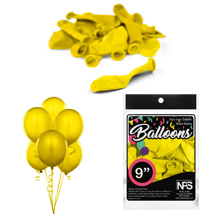 Balloons Latex Party Balloons, 9", Variety Colors, 20 Pieces, 12-Pack