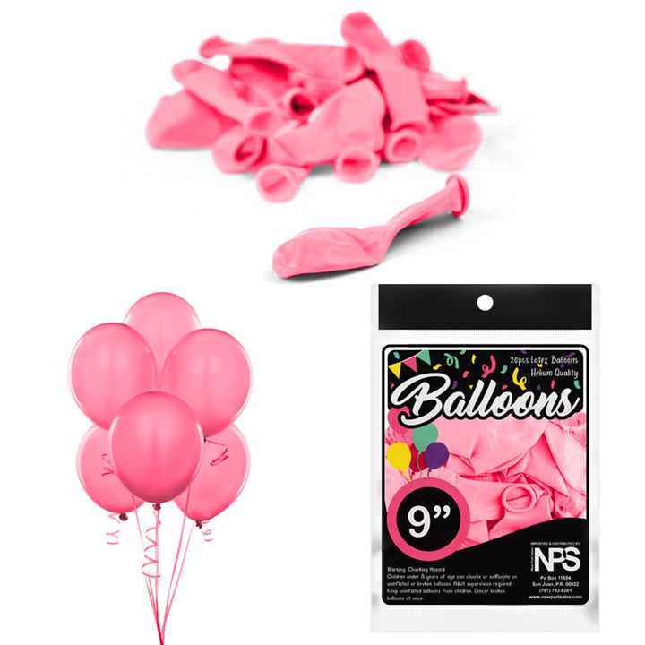 Balloons Latex Party Balloons, 9", Variety Colors, 20 Pieces, 12-Pack