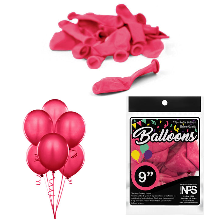 Balloons Latex Party Balloons, 9", Variety Colors, 20 Pieces, 12-Pack