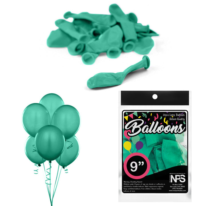 Balloons Latex Party Balloons, 9", Variety Colors, 20 Pieces, 12-Pack