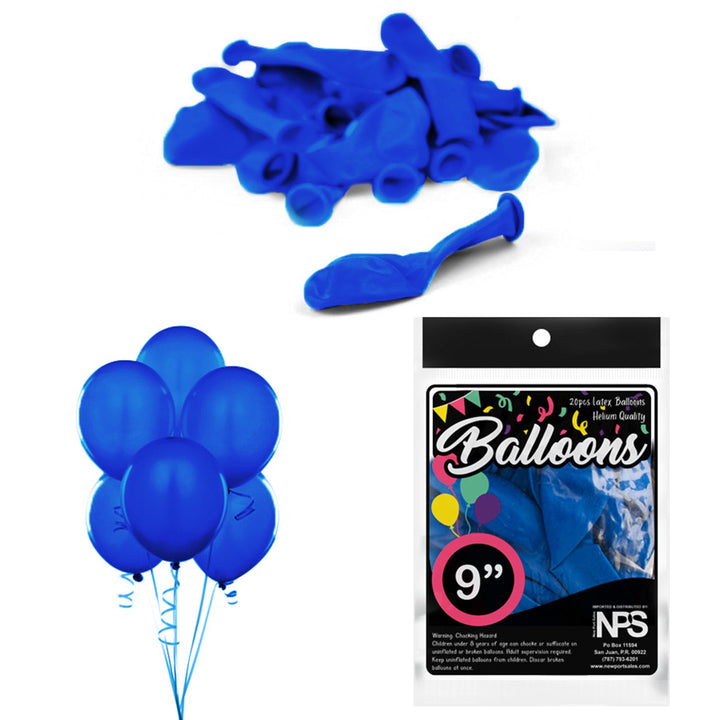 Balloons Latex Party Balloons, 9", Variety Colors, 20 Pieces, 12-Pack