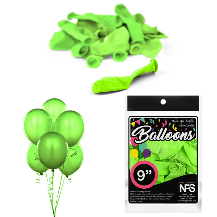 Balloons Latex Party Balloons, 9", Variety Colors, 20 Pieces, 12-Pack