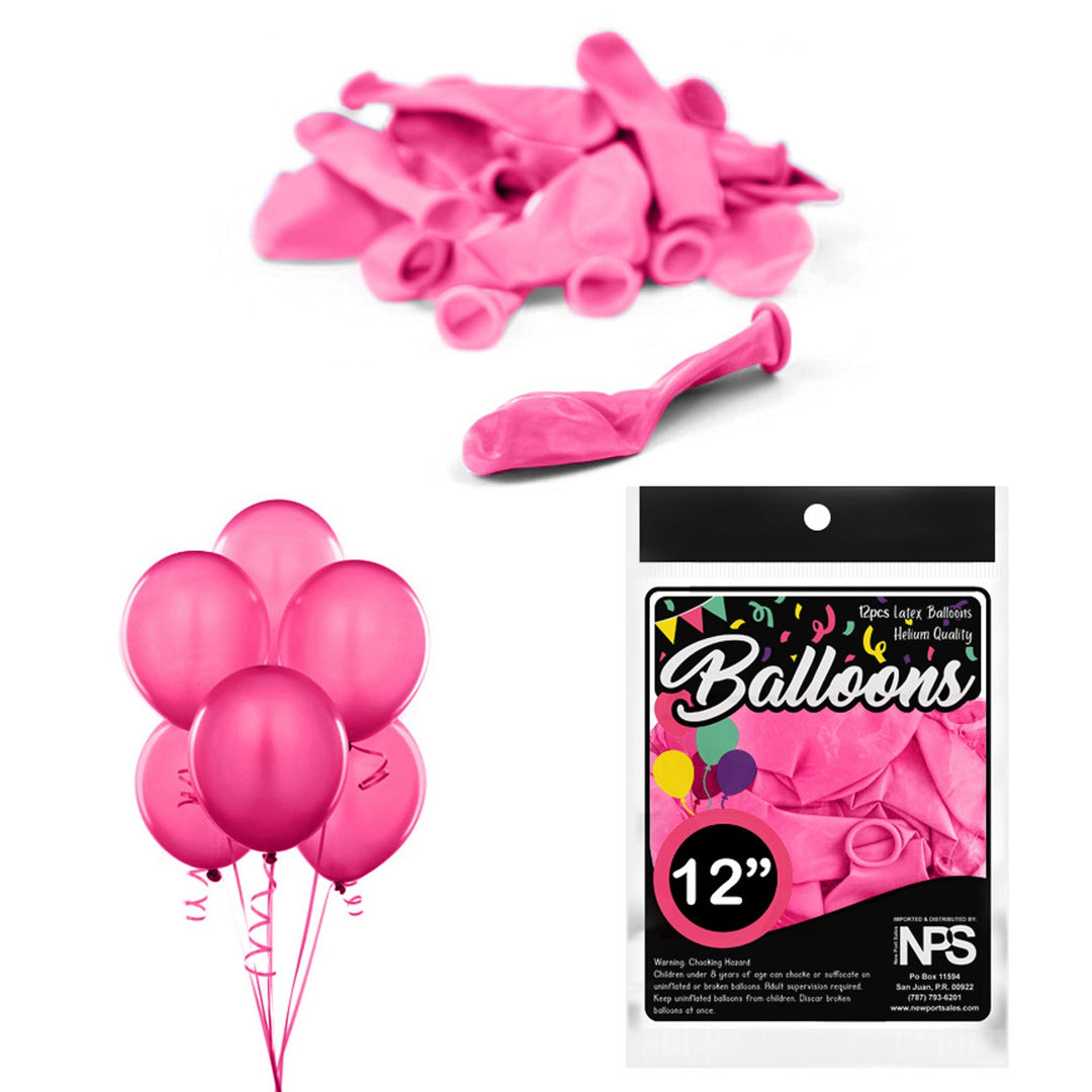 Balloons Latex Party Balloons, 12" inches, Variety Colors, 12 Pieces, 12-Pack