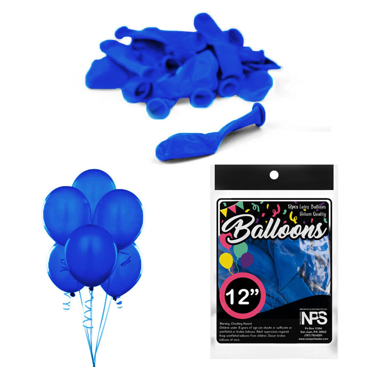 Balloons Latex Party Balloons, 12" inches, Variety Colors, 12 Pieces, 12-Pack