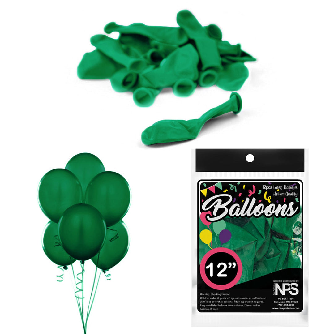 Balloons Latex Party Balloons, 12" inches, Variety Colors, 12 Pieces, 12-Pack