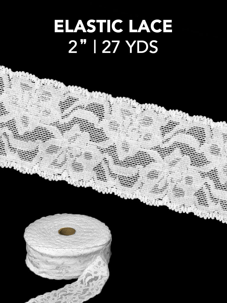 ELASTIC LACE 2" 27YD(YDS)