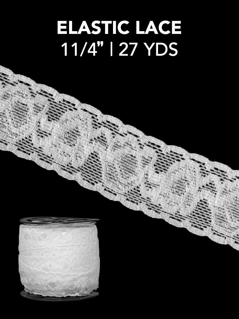 ELASTIC LACE 11/4"  (YDS)