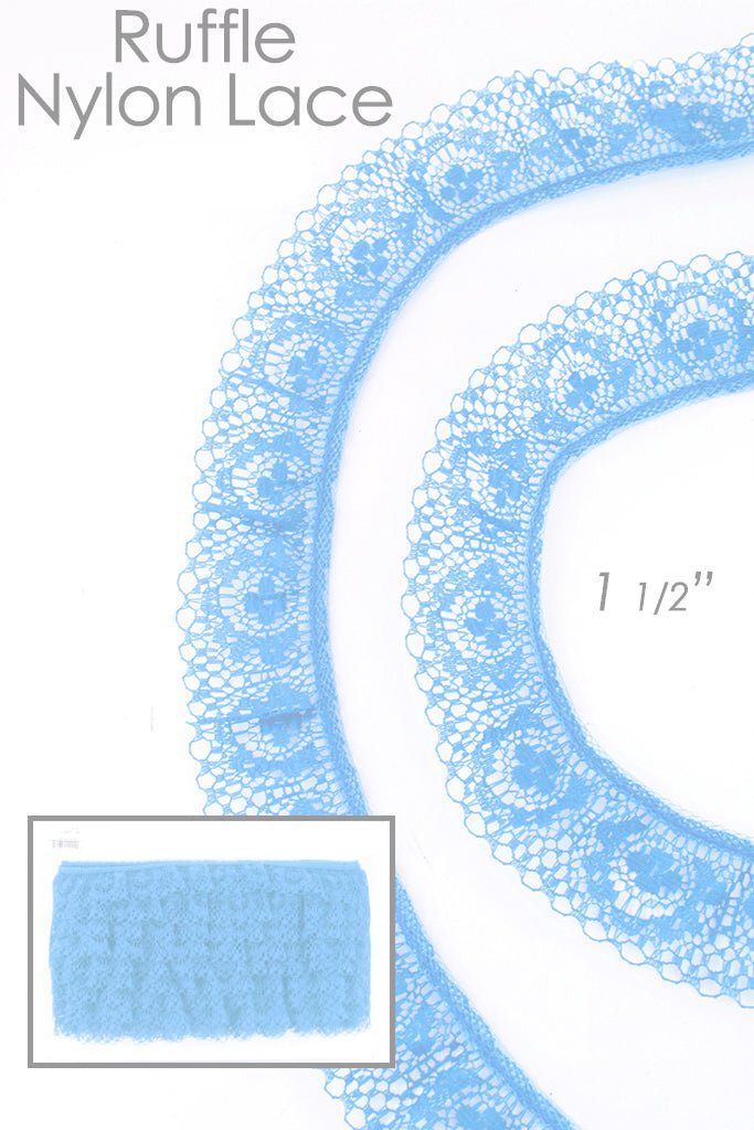 Elegant Ruffle Nylon Lace - 1 1/2" Width