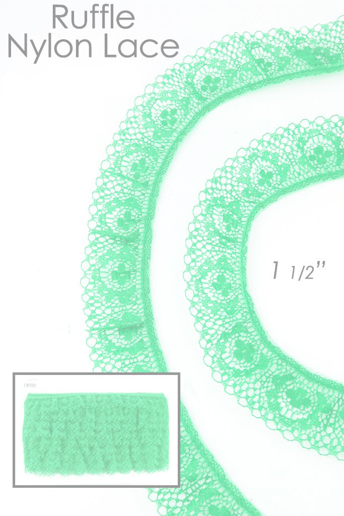 Elegant Ruffle Nylon Lace - 1 1/2" Width