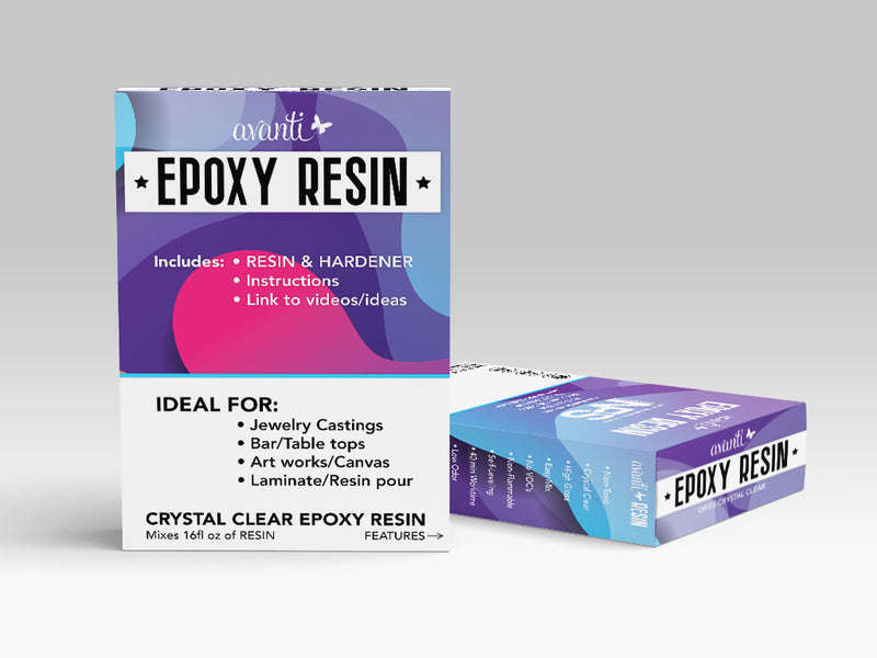 Avanti , Pour Epoxy Resin Kit Crystal Clear , Liquid Glass ,  Epoxy Kit  , Mixes 16,   12-Pack