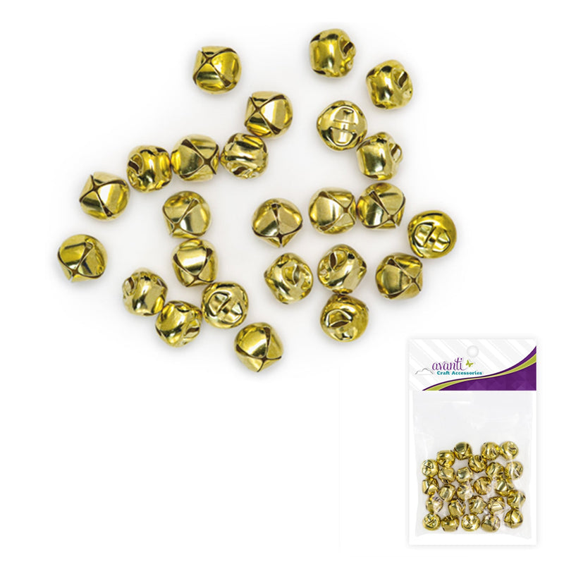 Jingle Bells for Crafts, Gold & Silver Colors, 13mm, 25 Pieces, 12-Pack