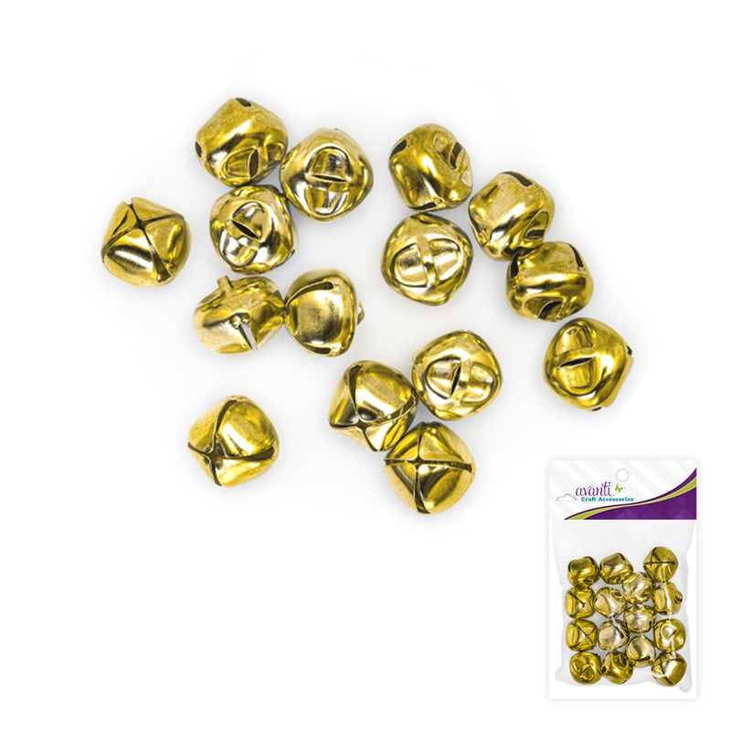 Jingle Bells for Crafts, Gold & Silver Colors, 20mm, 15 Pieces, 12-Pack