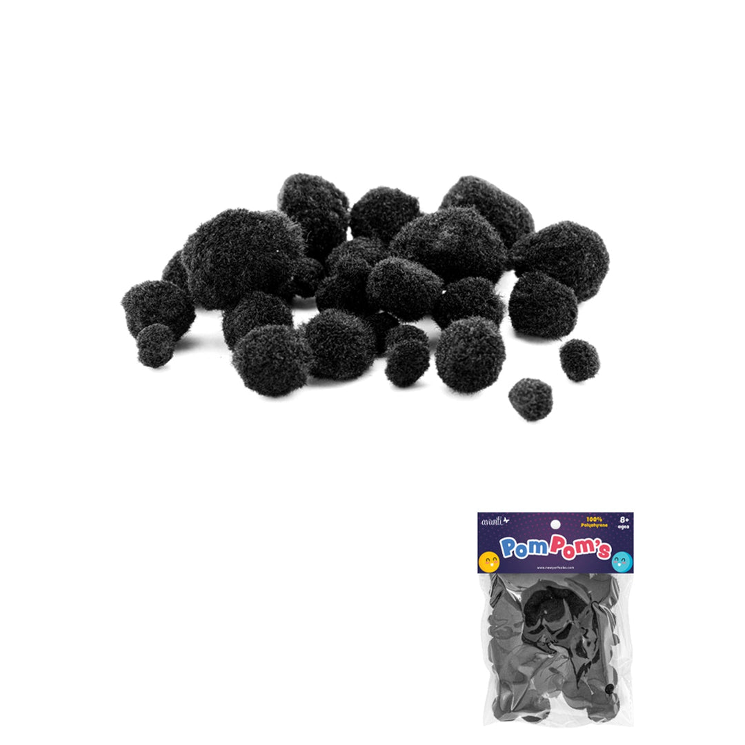 50 pcs Pompoms by Avanti, Mixed Sizes, Crafts Fuzzy Pom Poms Balls, Variety of Colors for DIY Creative Crafts Decorations, 12-Pack