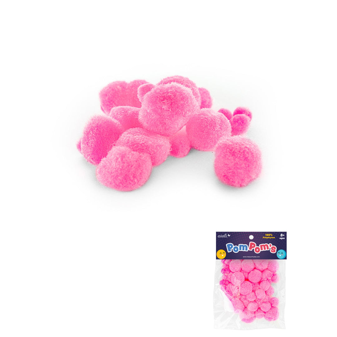 50 pcs Pompoms by Avanti, Mixed Sizes, Crafts Fuzzy Pom Poms Balls, Variety of Colors for DIY Creative Crafts Decorations, 12-Pack