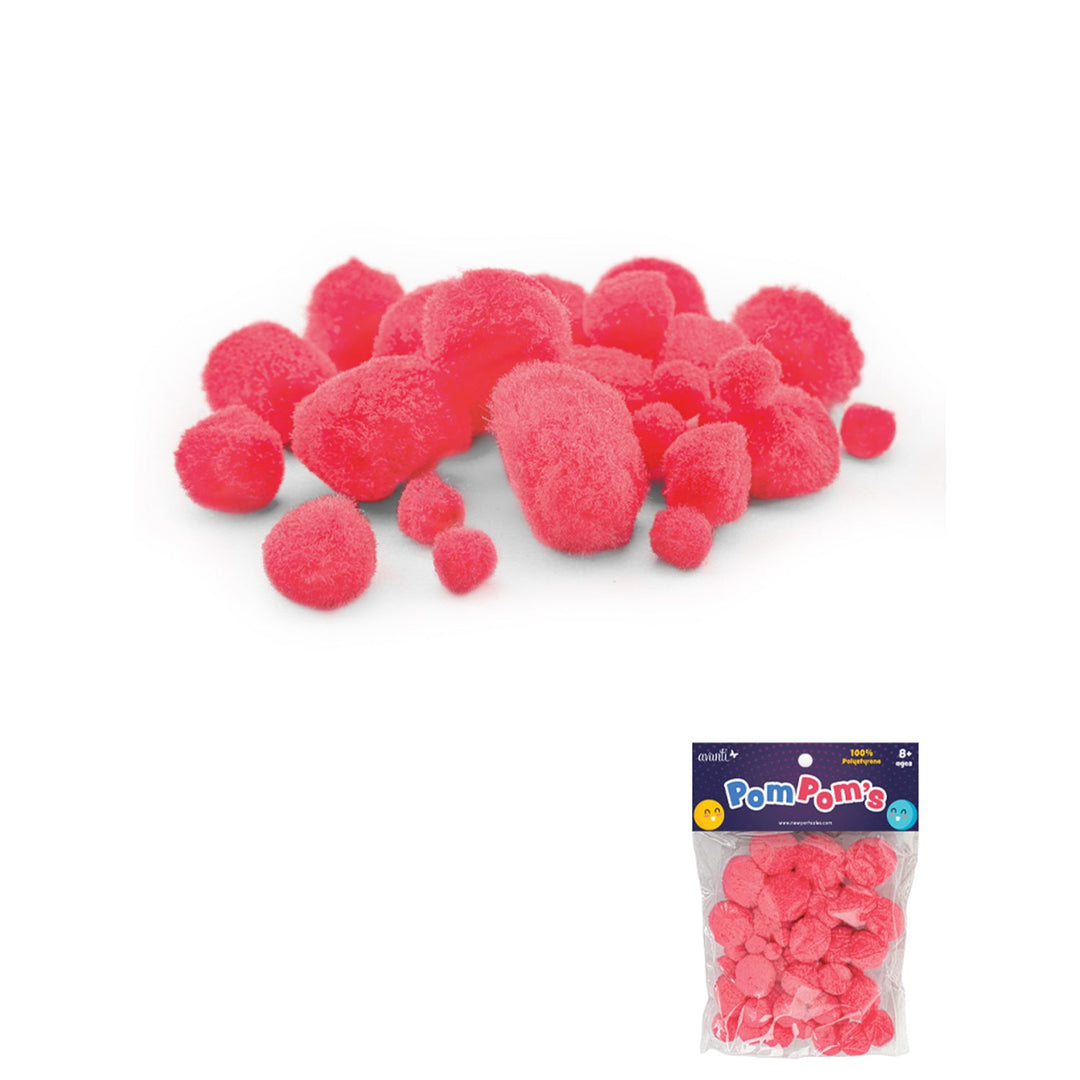 50 pcs Pompoms by Avanti, Mixed Sizes, Crafts Fuzzy Pom Poms Balls, Variety of Colors for DIY Creative Crafts Decorations, 12-Pack