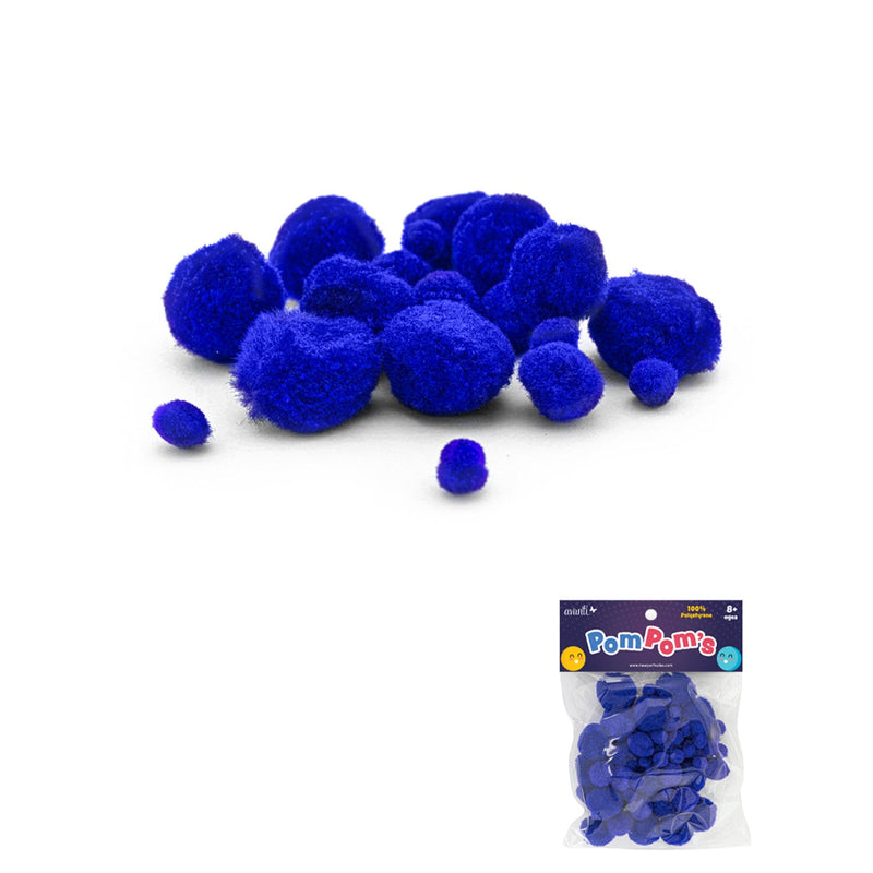 50 pcs Pompoms by Avanti, Mixed Sizes, Crafts Fuzzy Pom Poms Balls, Variety of Colors for DIY Creative Crafts Decorations, 12-Pack