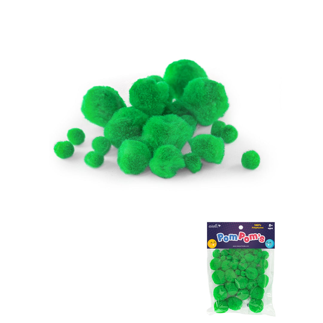 50 pcs Pompoms by Avanti, Mixed Sizes, Crafts Fuzzy Pom Poms Balls, Variety of Colors for DIY Creative Crafts Decorations, 12-Pack